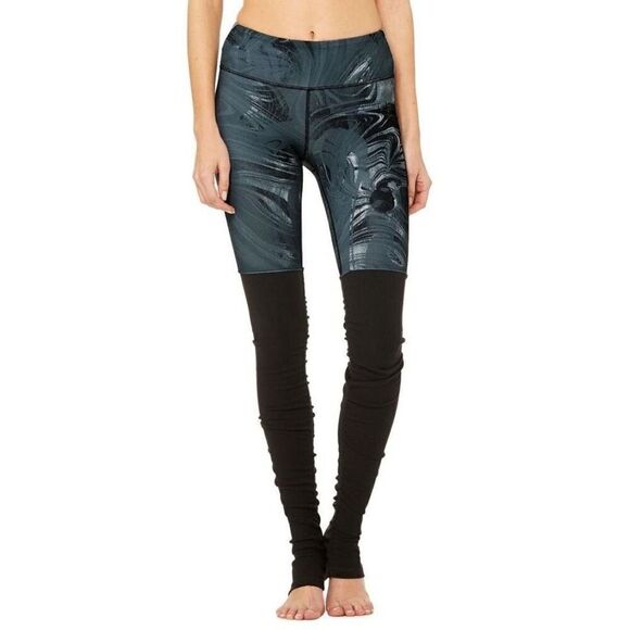 ALO Grey Marble Pattern Goddess Leggings Size Small - Picture 1 of 8